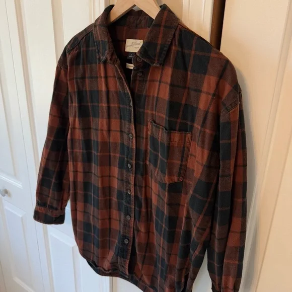 Universal Threads Oversized Fit Button Down Flannel 100% Cotton Women’s Size S - Picture 3 of 12